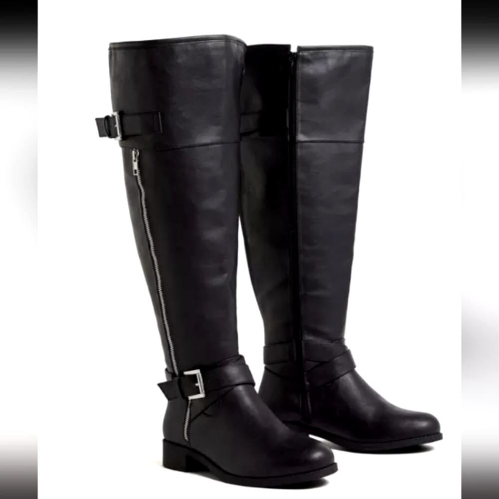 TORRID Wide Calf Over the Knee Black Boots Sz 8.5 (WW)